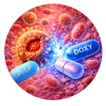 HIV and bacteria fight with PrEP and DOXY - transparent