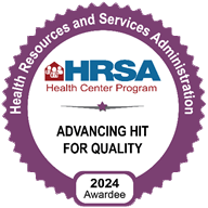 HRSA Health Care Program - Advancing Hit for Quality 2024 Awardee badge
