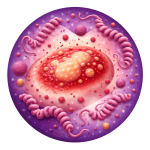 Syphilis ulcer and bacteria illustration - transparent